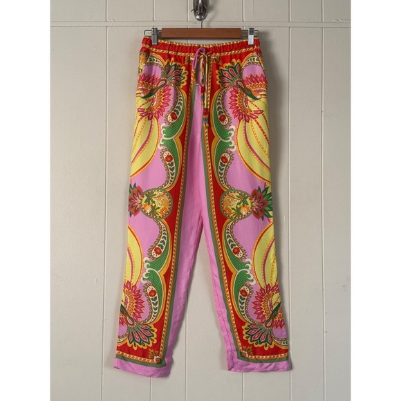 FARM Rio Pants - Farm Rio Womens Tropical Beach Toucans Pull On Pants Size S Maximalist Festival